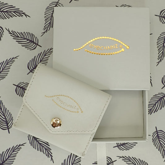 Eyechainz Branded Storage Box and Pouch.